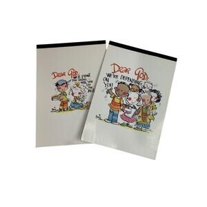 Set of 2 Vintage Lined Notepads "Dear God . . ."  5.5" x 8"